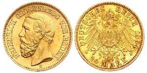 20 Mark 巴登大公國 (1806 - 1918) 金 弗里德里希一世 (巴登)
