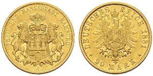 20 Mark 德意志帝國 (1871 - 1918) 金 