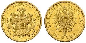 20 Mark 德意志帝國 (1871 - 1918) 金 