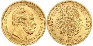 20 Mark 普魯士王國 (1701 - 1918) 金 威廉一世 (德国)