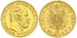 20 Mark 普魯士王國 (1701 - 1918) 金 威廉一世 (德国)