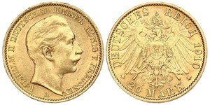 20 Mark 普魯士王國 (1701 - 1918) 金 威廉二世 (德国)