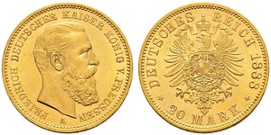 20 Mark 普魯士王國 (1701 - 1918) 金 腓特烈三世 (德国)