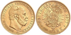 20 Mark 普魯士王國 (1701 - 1918) 金 威廉一世 (德国)