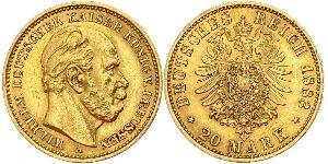 20 Mark 普魯士王國 (1701 - 1918) 金 威廉一世 (德国)