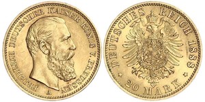 20 Mark 普魯士王國 (1701 - 1918) 金 腓特烈三世 (德国)