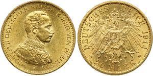 20 Mark 普魯士王國 (1701 - 1918) 金 威廉二世 (德国)