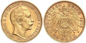 20 Mark 普魯士王國 (1701 - 1918) 金 威廉二世 (德国)