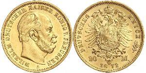 20 Mark 普魯士王國 (1701 - 1918) 金 威廉一世 (德国)