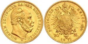 20 Mark 普魯士王國 (1701 - 1918) 金 威廉一世 (德国)
