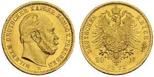 20 Mark 普魯士王國 (1701 - 1918) 金 威廉一世 (德国)