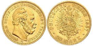 20 Mark 普魯士王國 (1701 - 1918) 金 威廉一世 (德国)