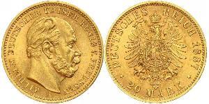 20 Mark 普魯士王國 (1701 - 1918) 金 威廉一世 (德国)