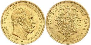 20 Mark 普魯士王國 (1701 - 1918) 金 威廉一世 (德国)