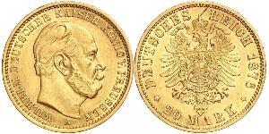 20 Mark 普魯士王國 (1701 - 1918) 金 威廉一世 (德国)