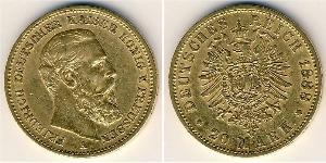 20 Mark 普魯士王國 (1701 - 1918) 金 腓特烈三世 (德国)