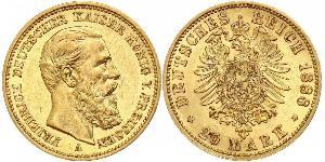20 Mark 普魯士王國 (1701 - 1918) 金 腓特烈三世 (德国)