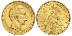 20 Mark 普魯士王國 (1701 - 1918) 金 威廉二世 (德国)