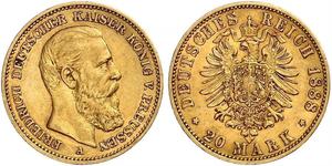 20 Mark 普魯士王國 (1701 - 1918) 金 腓特烈三世 (德国)