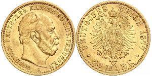 20 Mark 普魯士王國 (1701 - 1918) 金 威廉一世 (德国)