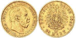 20 Mark 普魯士王國 (1701 - 1918) 金 威廉一世 (德国)