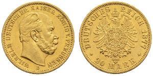 20 Mark 普魯士王國 (1701 - 1918) 金 威廉一世 (德国)