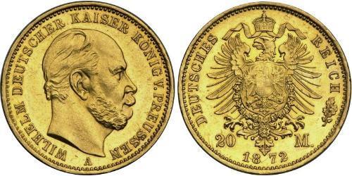 20 Mark 普魯士王國 (1701 - 1918) 金 威廉一世 (德国)