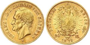 20 Mark 萨克森王国 (1806 - 1918) 金 