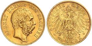 20 Mark 萨克森王国 (1806 - 1918) 金 