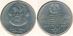 20 Mark 東德 (1949 - 1990) 镍/銅 卡尔·马克思
