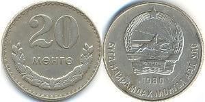 20 Mongo Mongolia (1921 - ) Níquel/Cobre 