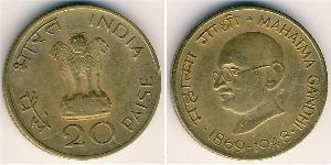 20 Paisa India (1950 - ) Alluminio/Bronzo Mahatma Gandhi