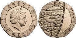 20 Penny Feriind Kiningrik (1922-) Cuivre/Nickel Elizabeth II (1926-2022)