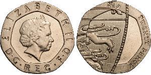 20 Penny Feriind Kiningrik (1922-) Cuivre/Nickel Elizabeth II (1926-2022)