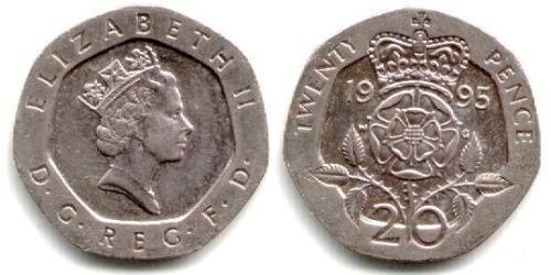 20 Penny United Kingdom (1922-)  Elizabeth II (1926-2022)