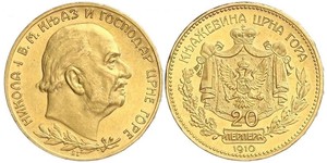 20 Perper  Monténégro Or 