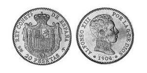 20 Peseta Kingdom of Spain (1874 - 1931) Gold Alfonso XIII of Spain (1886 - 1941)