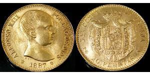 20 Peseta Kingdom of Spain (1874 - 1931) Or Alfonso XIII of Spain (1886 - 1941)