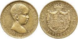 20 Peseta Kingdom of Spain (1874 - 1931) Oro Alfonso XIII of Spain (1886 - 1941)