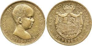 20 Peseta Kingdom of Spain (1874 - 1931) 金 阿方索十三世 (1886 - 1941)