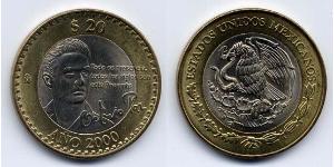 20 Peso México (1867 - ) Bimetal 