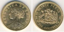 20 Peso Chile Gold 
