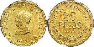 20 Peso Mexiko (1867 - ) Gold 