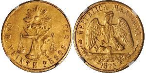 20 Peso United Mexican States (1867 - ) Gold 
