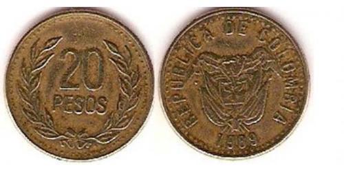 20 Peso Republik Kolumbien  (1886 - ) Kupfer/Nickel 
