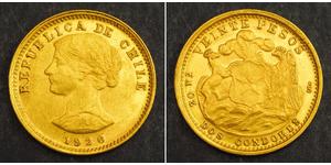 20 Peso Chile Oro 