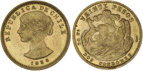 20 Peso Chile Oro 
