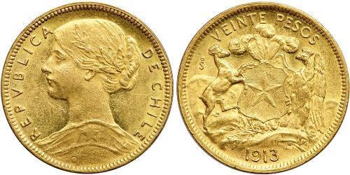 20 Peso Cile Oro 