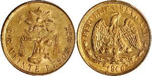 20 Peso Messico (1867 - ) Oro 