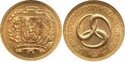 20 Peso República Dominicana Oro 